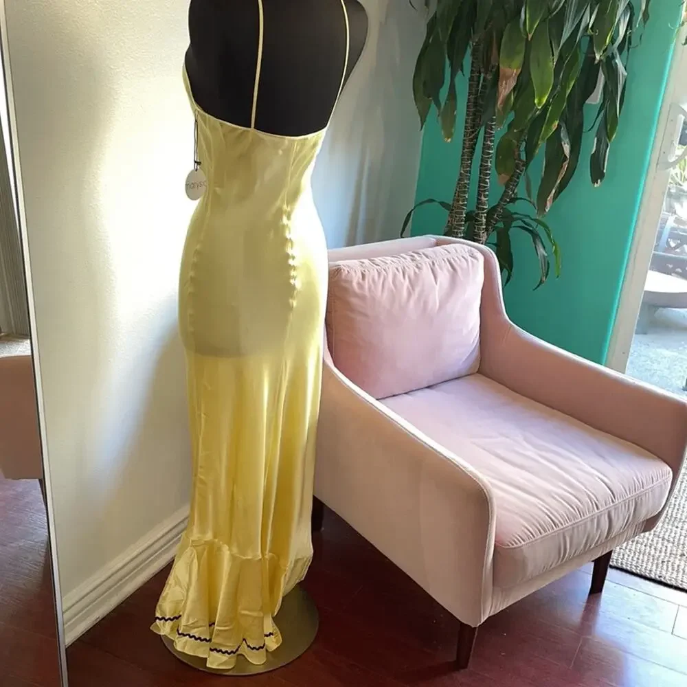 Marysia silk yellow maxi dress
